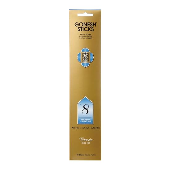 GONESH Incense Sticks No. 8 (Subtly sweet fruity scent) 20 count Bamboo Incense
