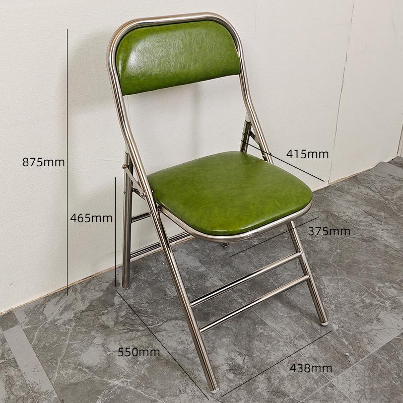 For 304 Stainless Steel Dining Chair Outdoor Heavy-Duty Folding Chair Industrial Backrest Seat Cafe Style Modern Furniture for H