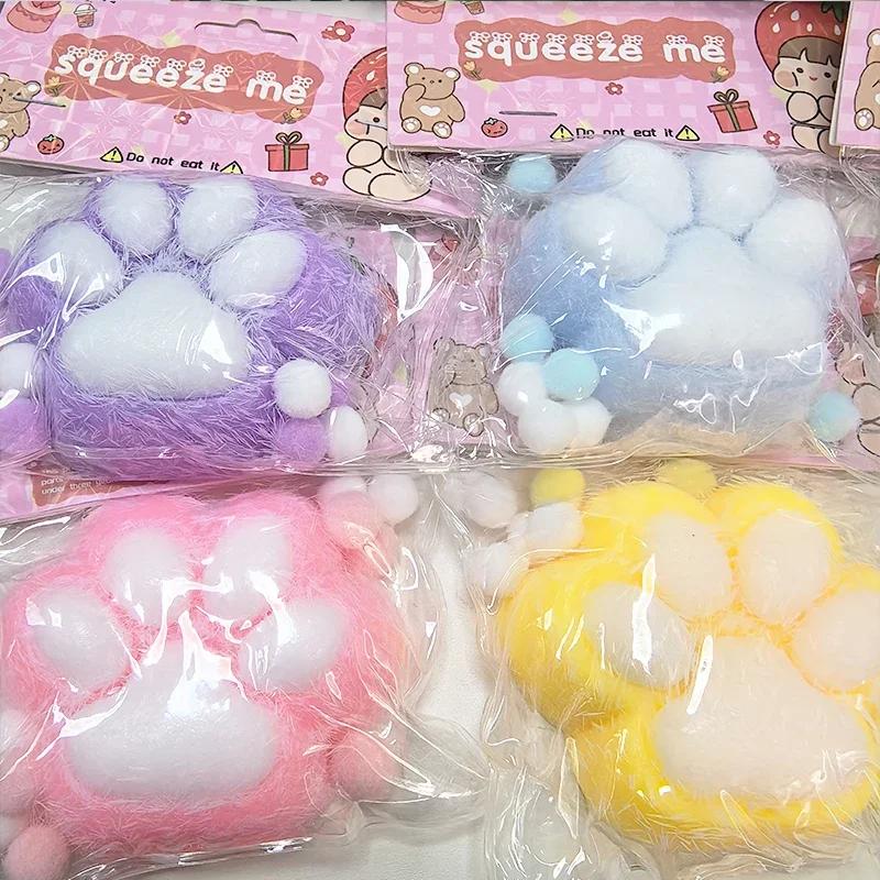 non-toxic Squeeze Cat Paw Toys Cute Soft Abreact Relief Relax Toys Sticky Decompressing Pinching Cat Paw Stress Relief Squishy Toy Gift