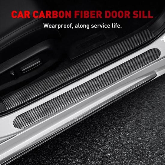 Accessories Carbon Fiber Car Door Plate Sill Scuff Cover Anti Scratch Sticker