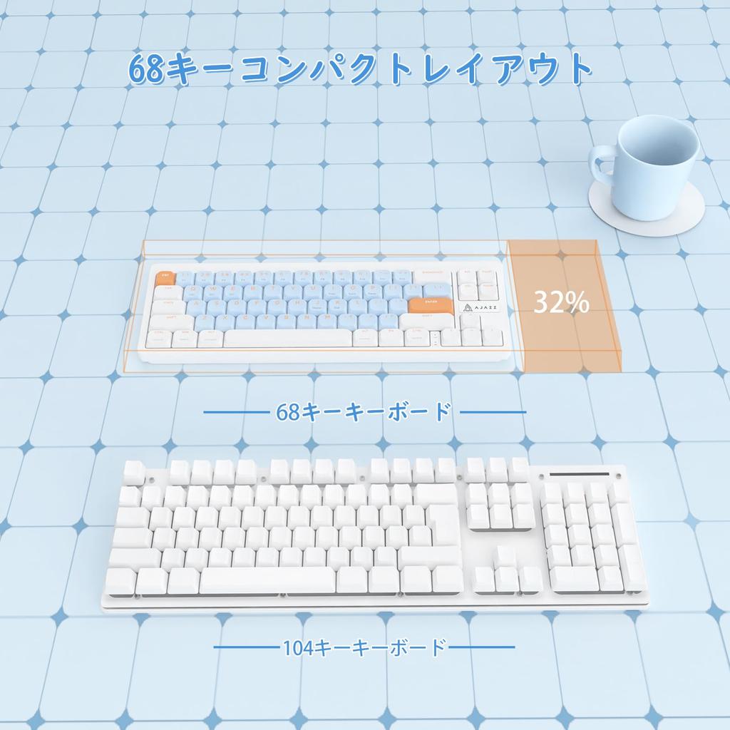 MAMBASNAKE X AJAZZ AKL680 Wireless Mechanical Keyboard, Lightweight, Dual-Mode Bluetooth & 2.4G Wireless Connection, Fast Response, 68 Keys,