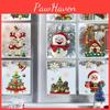Static Cling Christmas Sticker Snowman Christmas Tree Decor Set Festive Display
