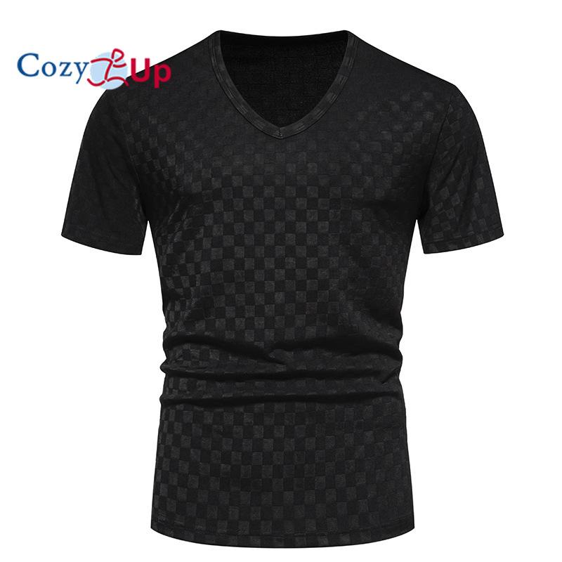 Мужская крутая классическая футболка с v-образным вырезом Cosy Up впитывающая влагу S чёрный 1938₽