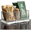 Clear Acrylic Two Lattices Tea Bags Holder Coffee Sugar Bag Case Guest Room Storage Boxes YTBH-001