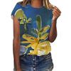 Summer Plant Printing Summer Women's Short Sleeves 3D Digital Printing 3440