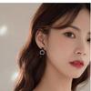 S925 Sterling Silver French Black Diamond-Shaped Stud Earrings - Retro Hong Kong Style, Elegant & Luxurious