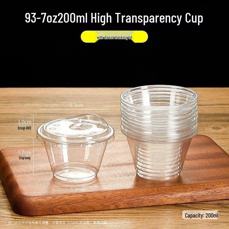 Transparent Mini Milk Tea Disposable Cup with Lid - Small Size for Cold Drinks