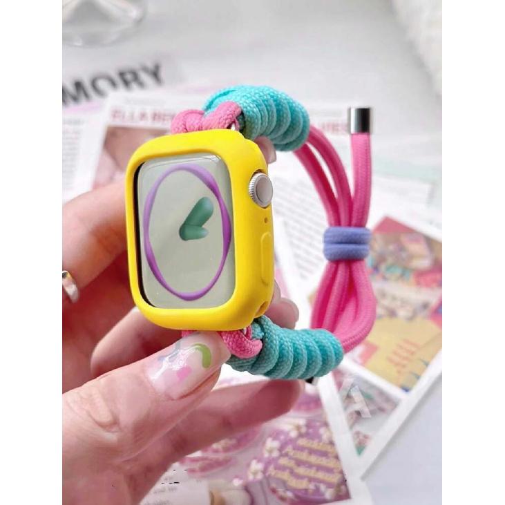 Colorful 2 in1 Band protective shell case For Apple Watch cover strap Series 10/9/8/7 38mm 40mm 41mm 42mm 44mm 45mm 46mm 38mm