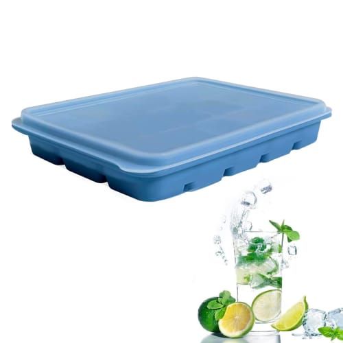 Silicone Ice Tray, Square Ice Cube Tray with Lid, Ice Maker, Small Ice Cubes, Easy to Remove, Freezer Storage, Durable, with Lid, Ice Cube Tray, Silic