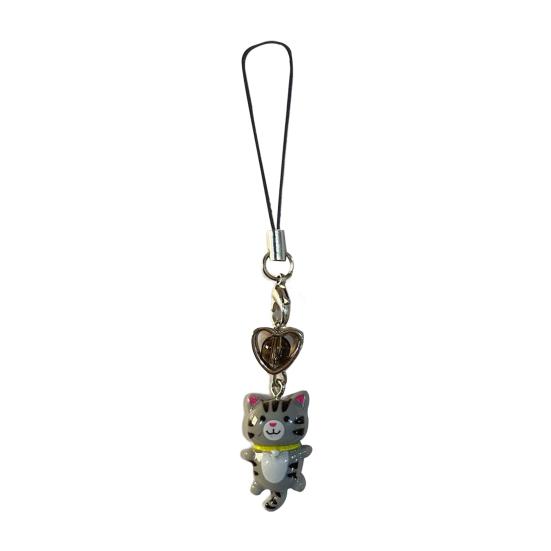 1/6Pcs Keychain Heart Cat Styling Design Keyring Phone Decoration Kitty Phone Charm Multifunctional Charm Key Holder