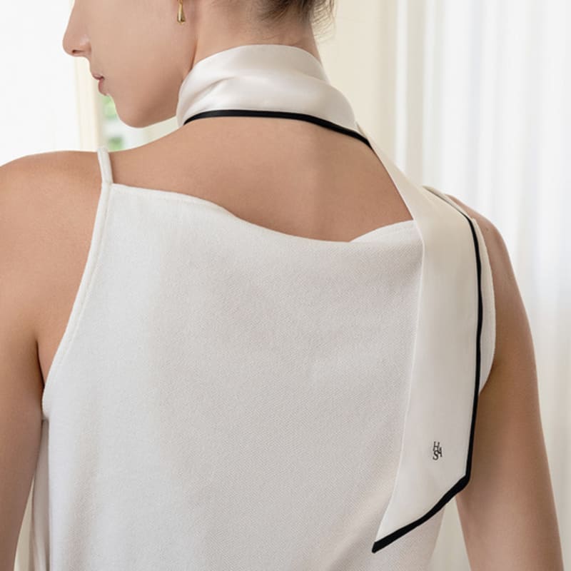 HAS HDM024 Rose Long Twilly Silk 100% Scarf