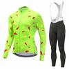 Mens Long Sleeve Cycling Jersey Set Breathable Quick Dry Bike Riding Sportswear