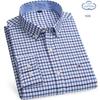 100% Reine Baumwolle Oxford Hemden für Herren Langarm Kariertes Hemd Gestreiftes Männliches Business Karriertes Rotes Hemd Herren Designer Kleidung 7XL