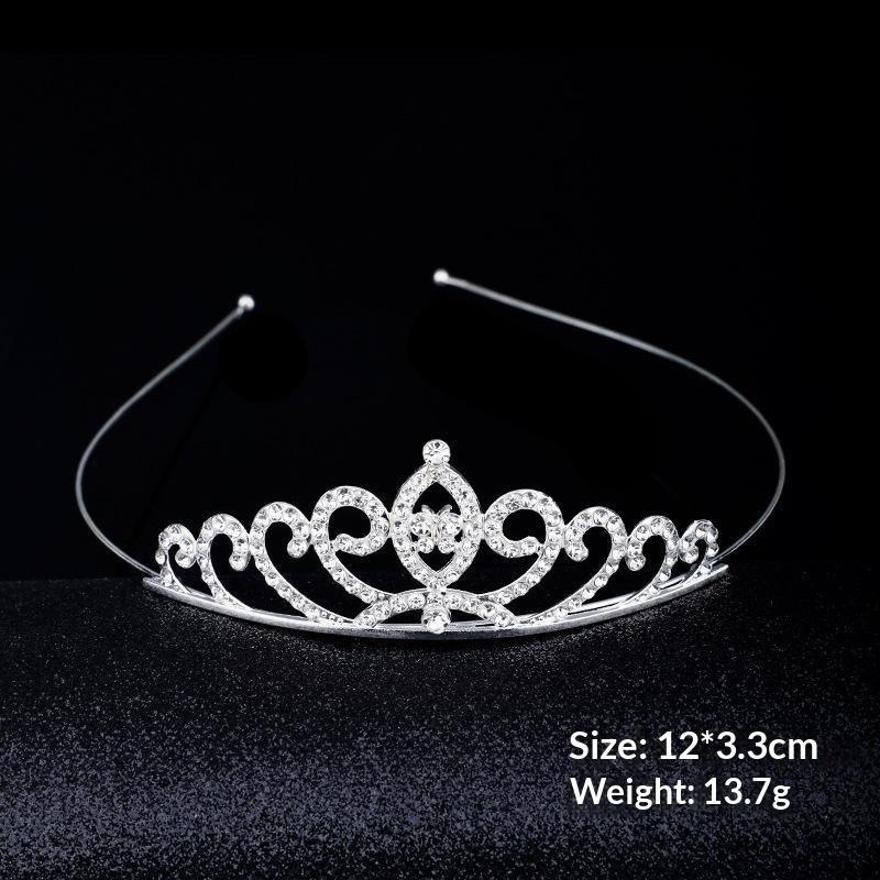 Romantic Princess Crown For Girls Rhinestone Crystal Hair Crowns Queen Headband Bridal Headdress Tiaras Hair Jewelry Accessories