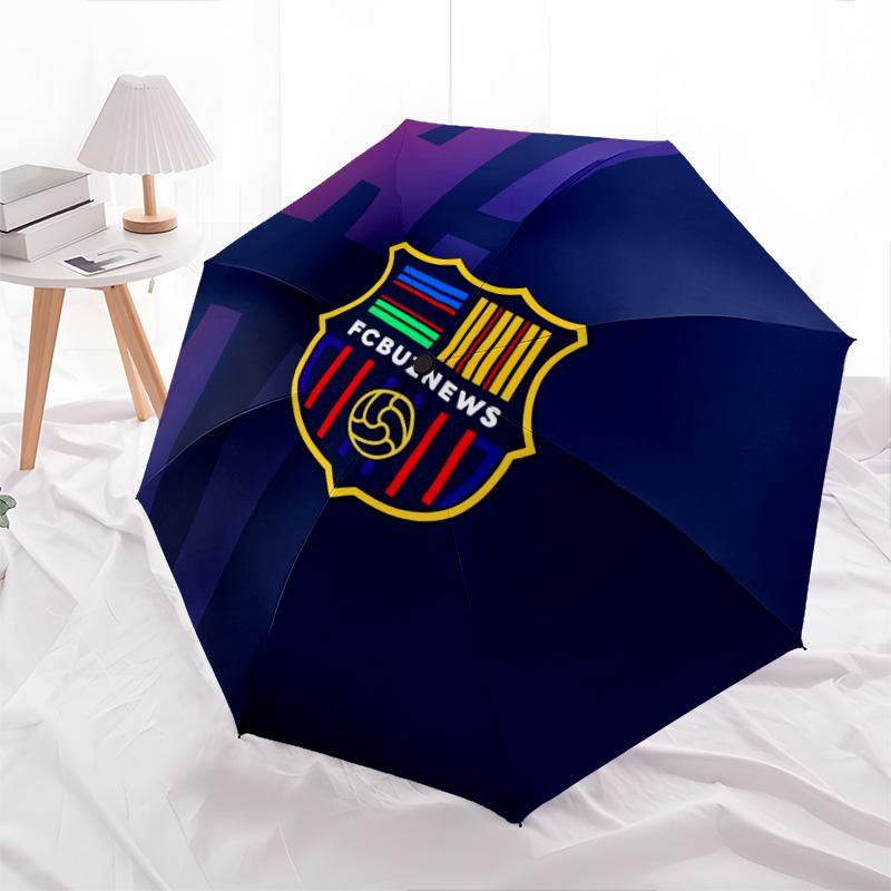 FC Barcelona  Pattern, Automatic Folding Umbrella, Portable and Foldable Design, 8 Ribs, a Christmas or Birthday Gift.
