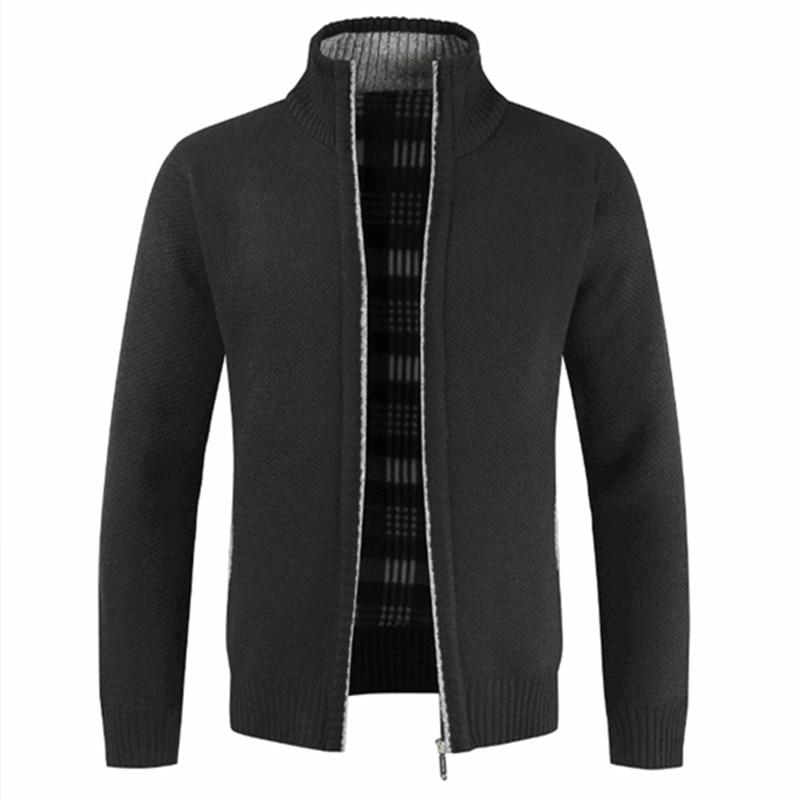 Zimní pánská bunda Slim Fit Stojanový límec Zip Bunda Pevná bavlna Silná teplá bunda