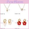 Floral Steel Hoop Earrings For Women With Geometric Design And Summer Style