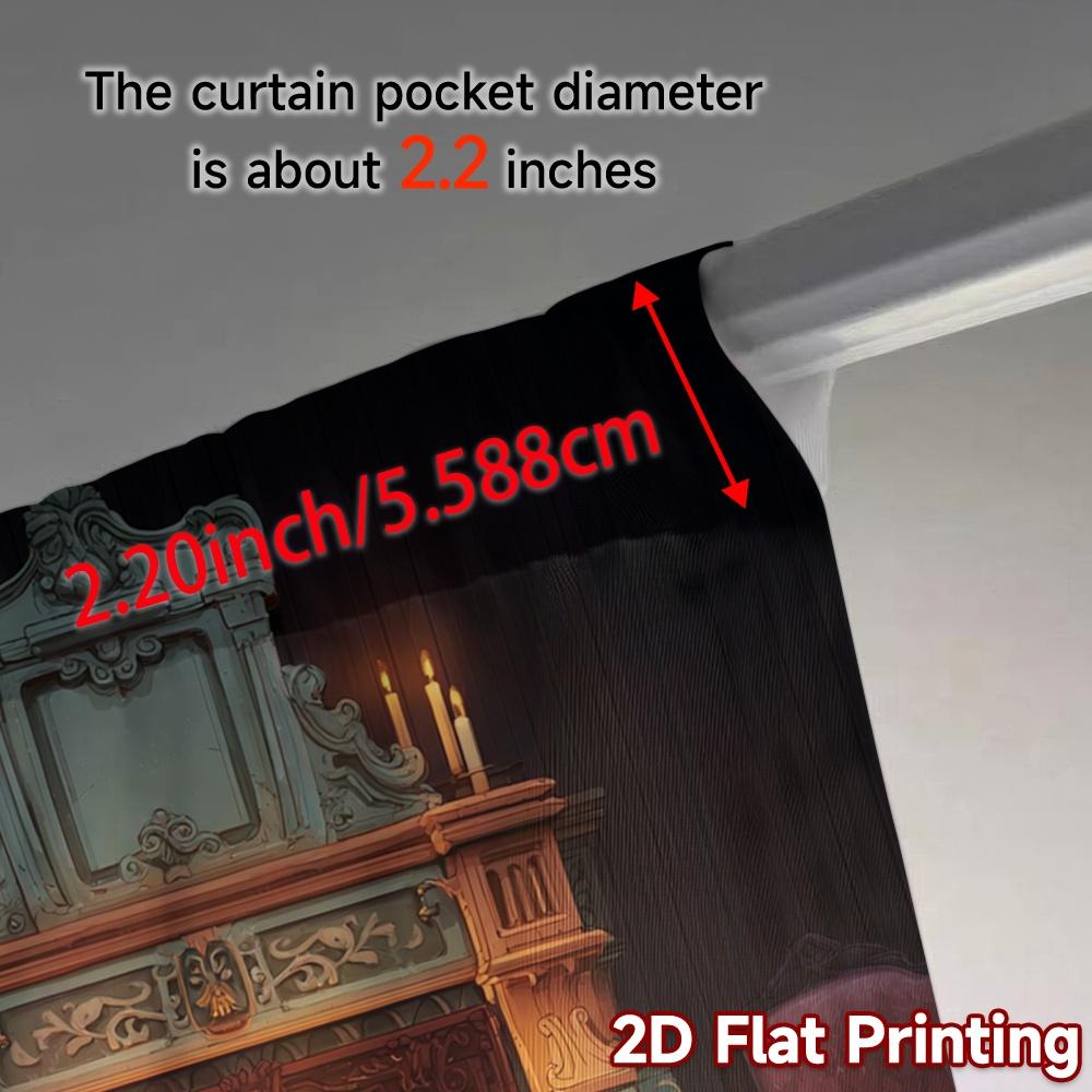 Set Of 2 Flat Printing Curtains Without Rod Cozyhearth Popular Versatile Polyester Fabric Curtain Semi Sheer Made