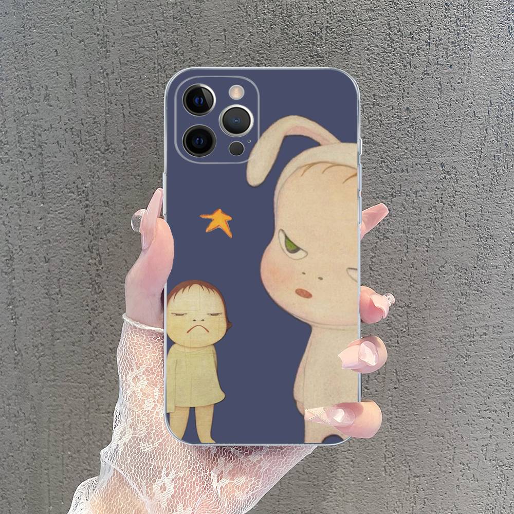Contemporary Art Yoshitomo Nara Phone Case For IPhone 17 16 15 14 13 11 12 Pro Max 16 Plus Transparent