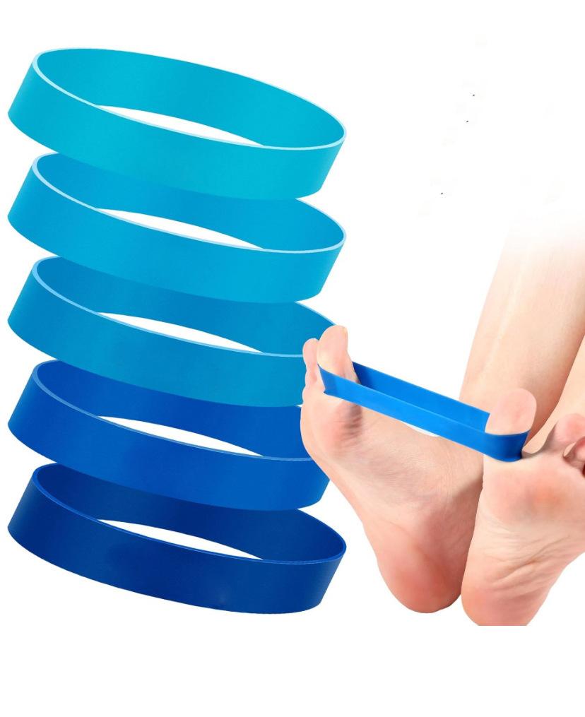 5-stufiges TPE Fuß-Widerstandsband-Set mit Aufbewahrungstasche Zehen-Übungsband für Plantarfasziitis Yoga Workout