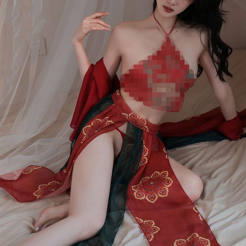 Sex underwear Guochao Hanfu classical cheongsam uniform temptation bed Dunhuang beautiful woman hot passion suit