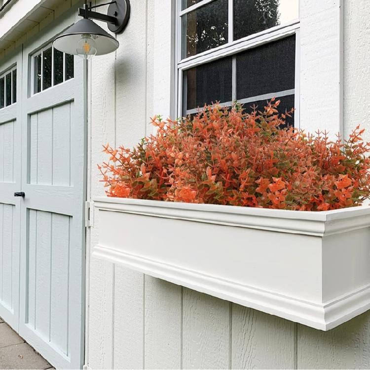 Set of 12 Artificial Fall Leaf Branches for Table Arrangements Long Eucalyptuses Stems Home Decoration Party Accessory