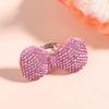 Glitzer-Schleife Damen Fingerring Verstellbar Y2k Millennial Ring Trendige Rosa Schleifenringe Finger-Anhänger
