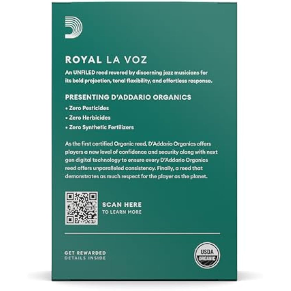 D'Addario WoodWinds Daddario Reed for Bb Clarinet LA VOZ RCC10HD [Hardness: Hard] Pack of 10 [Dom...