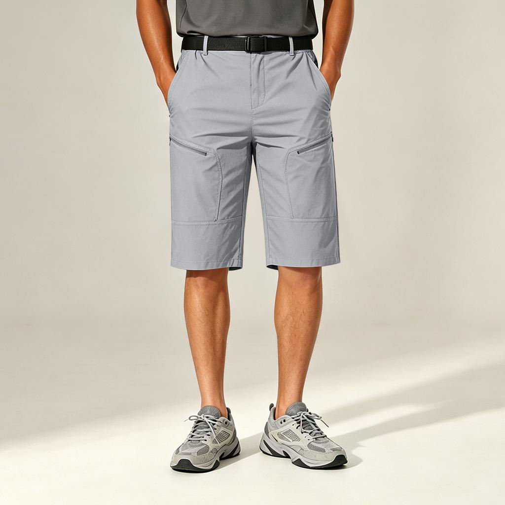 Men's Cargo Shorts with Multiple Pockets, Loose Fit Casual Mid-Length Shorts for Summer