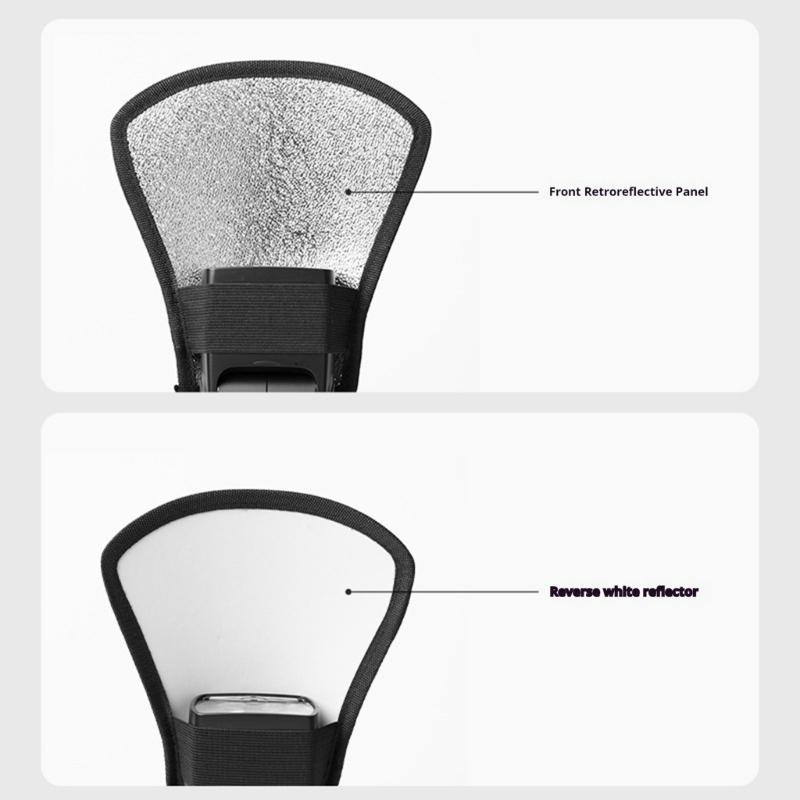 Adjustable Elasticity Strap Flash Diffuser Reflector Double Sided Bounce Reflector Photography Light Bounce Accessories