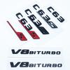 Letters Numbers Emblem C63 C63s V8Biturbo for Mercedes Benz AMG Car Fender Trunk Rear C205 S205 W205 Logo Sticker