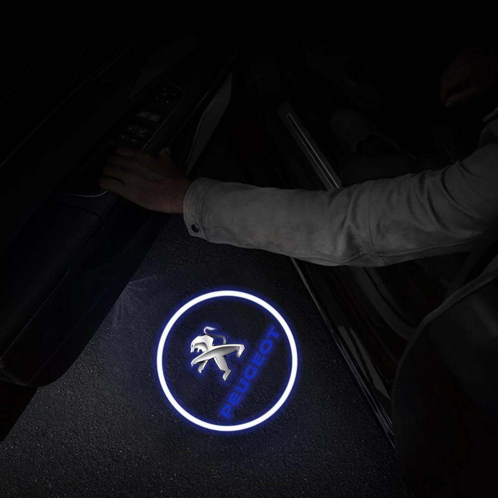 2026 Hot Car Sticker 2Pcs/set Car Door Welcome Light LED Laser Projector Lamp For Peugeot 407 CRZ 508 2010 2011 Car Stying Acces