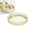 Nordic Style Mirror Tray Vertical Grain Texture Dressing Table Organizer Round Tray  Makeup Storage