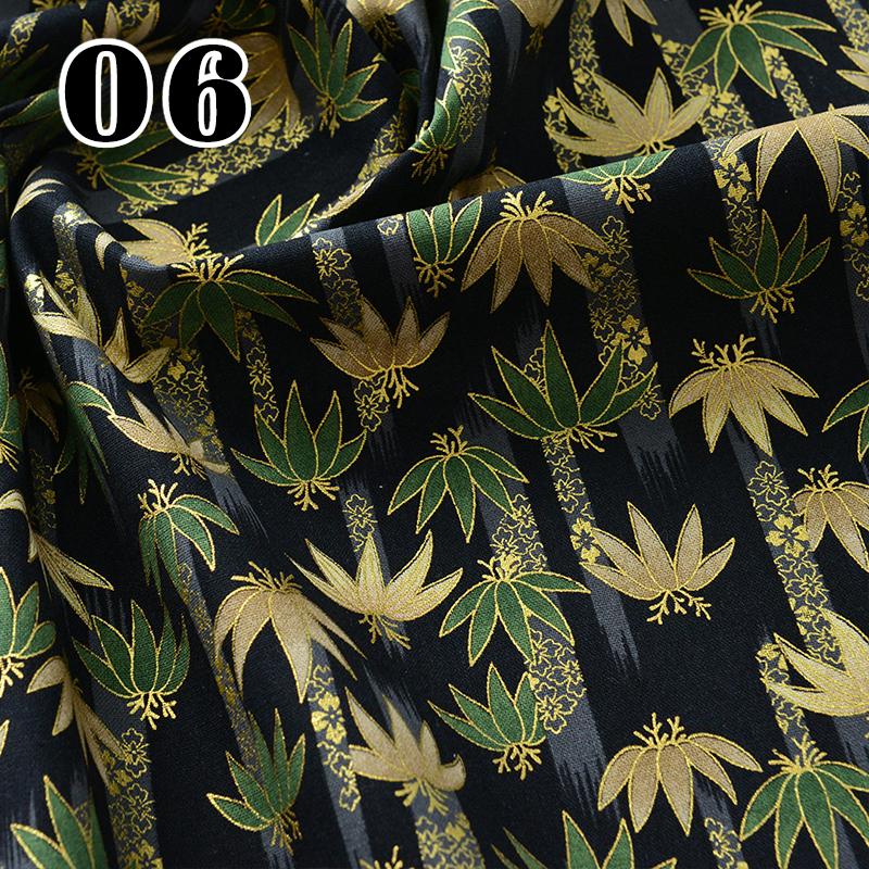 50/100/200cm Japanischer Kimono Cheongsam Bronzefarbener Druckstoff Kirschblüten Nähbaumwollstoff DIY Tasche Patchwork Zubehör