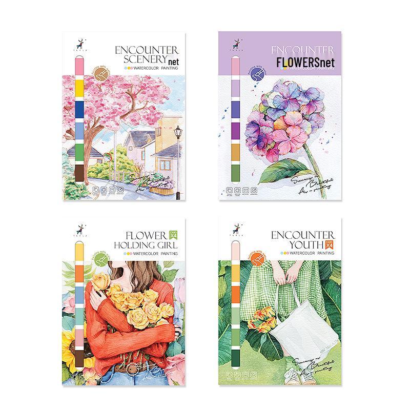 Kreatives Aquarell-Doodle- und Malbuch mit Aquarellpapier