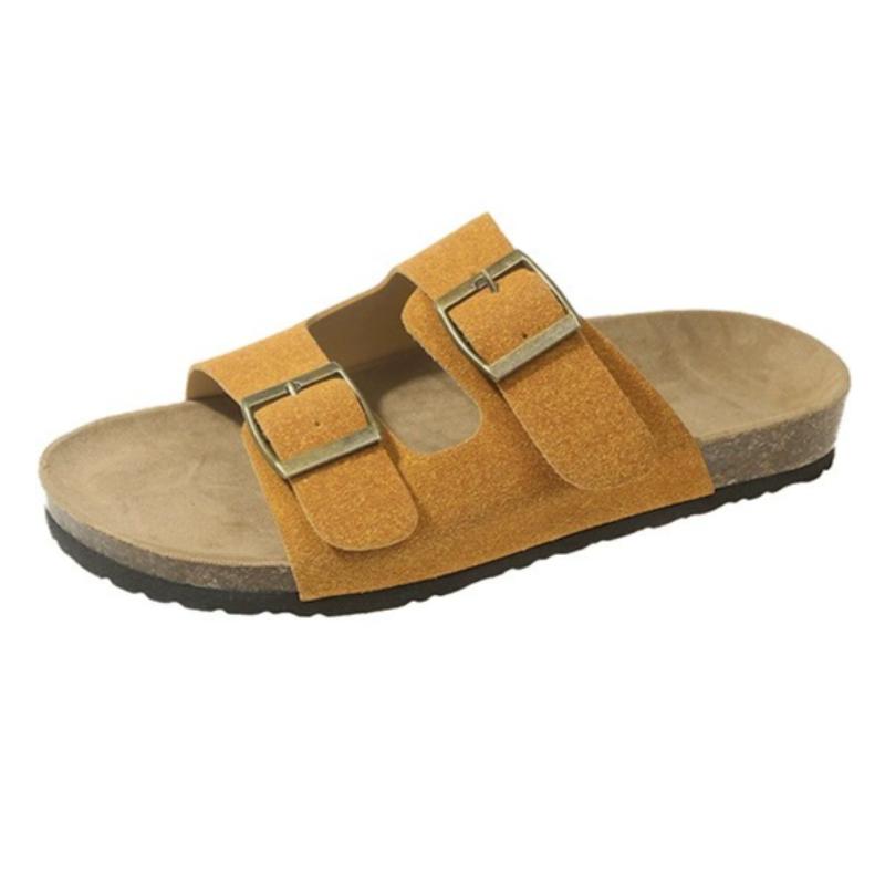 Fashion Sandals for Women Men Cork Footbed Adjustable Slides Slip On Summer Unisex Slippers with Arch Support