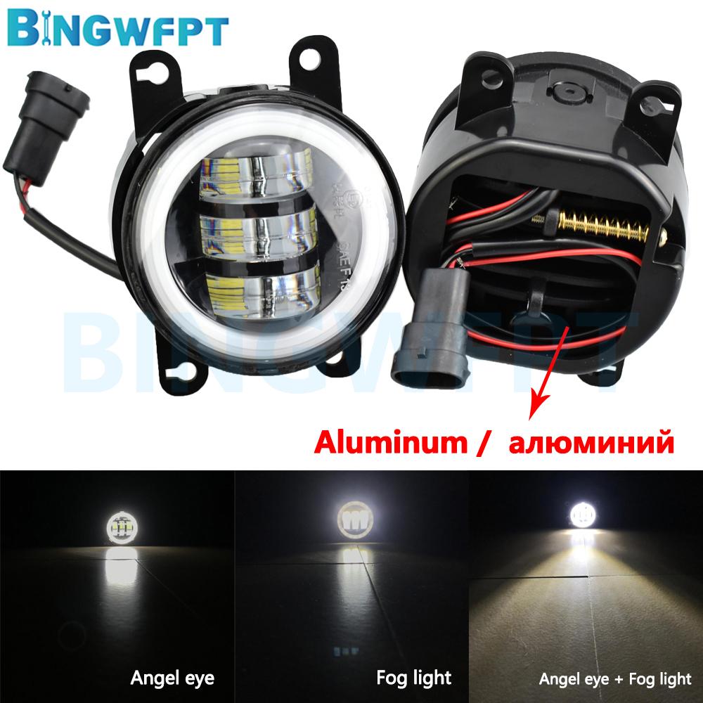 2PCS Fog Light Angel Eye Daytime Running Light For Ford Ranger 2012 Fusion Estate JU 2002-2008 Fog Lamp Assembly H11 LED 12V