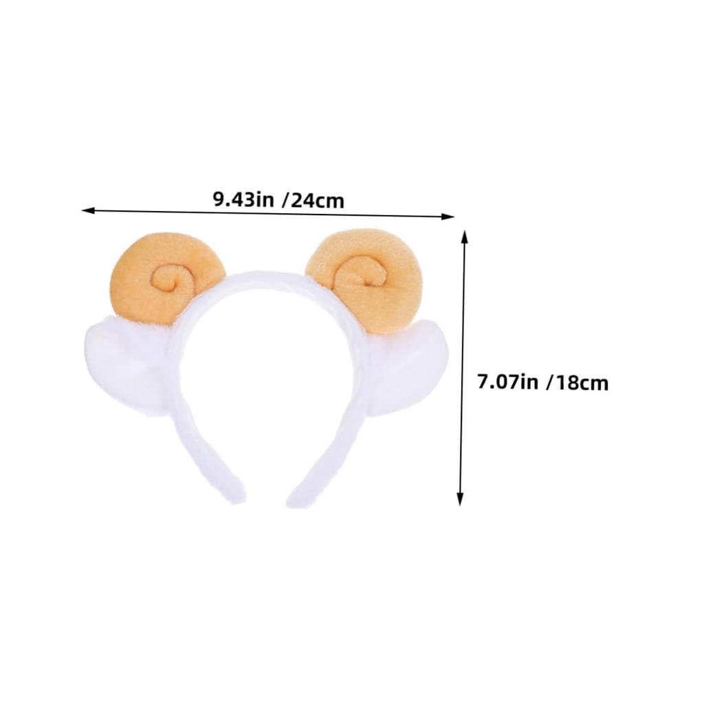 [FOMIYES] 3 Cute Goat Ear Headbands, Plush Sheep Horn Headbands for Birthday Parties and Halloween, Suitable for Kids and Adults, Fashionable and