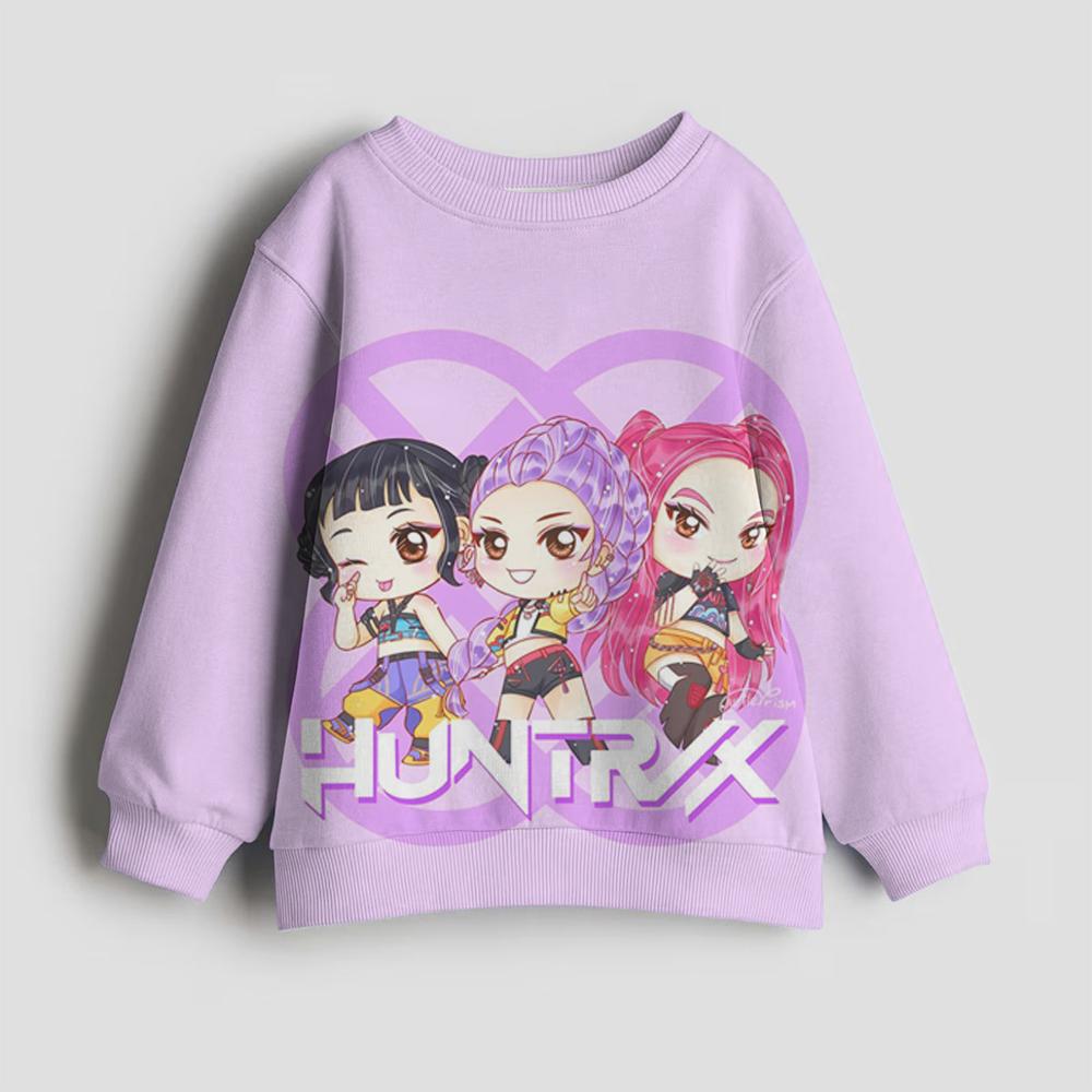 Kpop Demon Hunter Girls Sweatshirt Rumi Mira Zoey Cute Hoodies Kids Spring Autumn Pullover Children Long Sleeves Clothes Gift