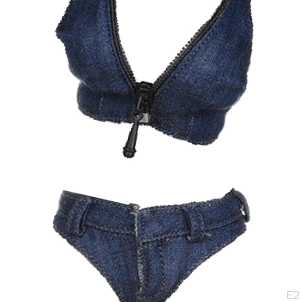 1/6 Scale 12 inch Female Doll Clothes - Sleeveless Crop Tops, Mini Set