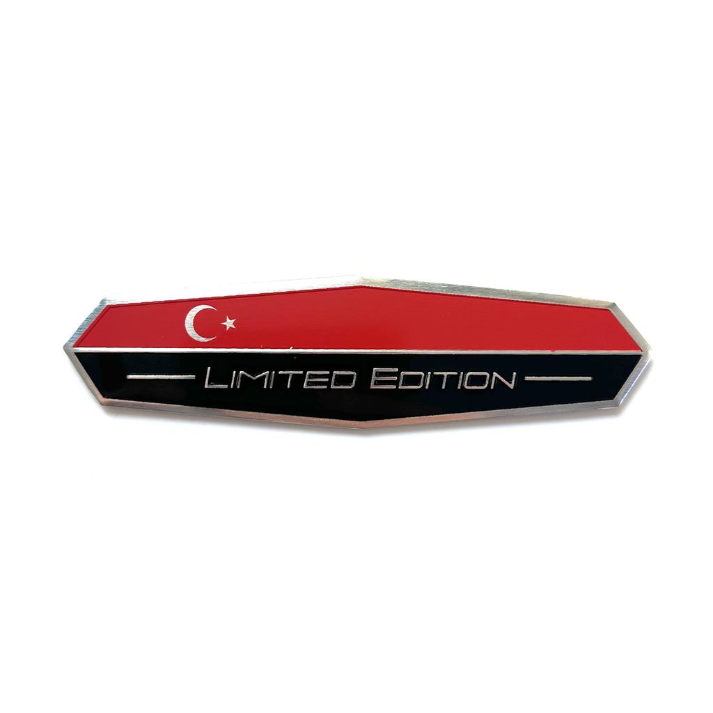 Limited Edition Türkiye National Flag Aluminium Adhesive Emblem Rear Trunk Badge Fender Sticker Body Decal Car Emblem
