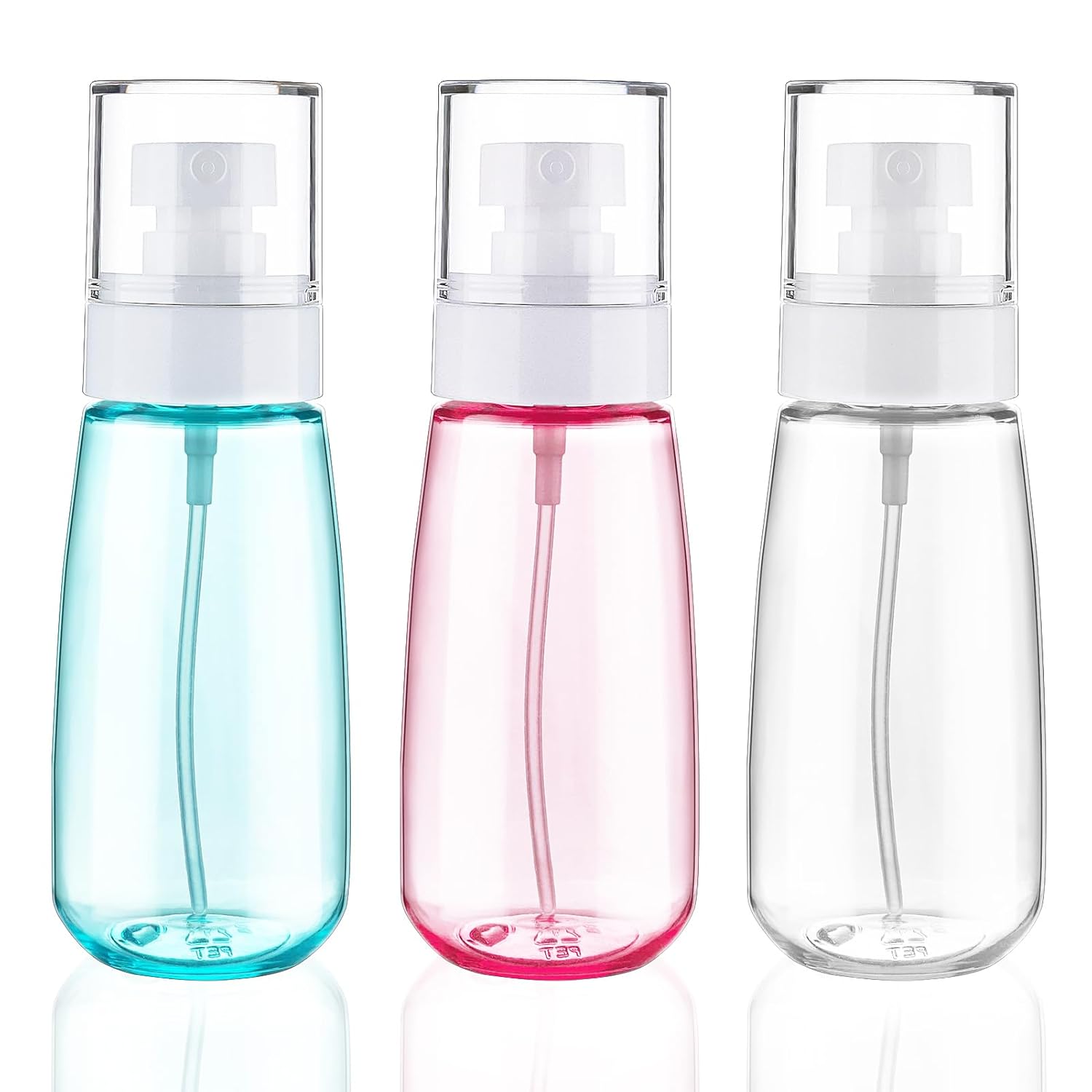 Fine Mist Spray Bottle Empty Cosmetic Refillable Travel Containers Plastic Hair Spray Bottle Sprayer for Perfume Skincare Makeup Lotion (3color) 30ml