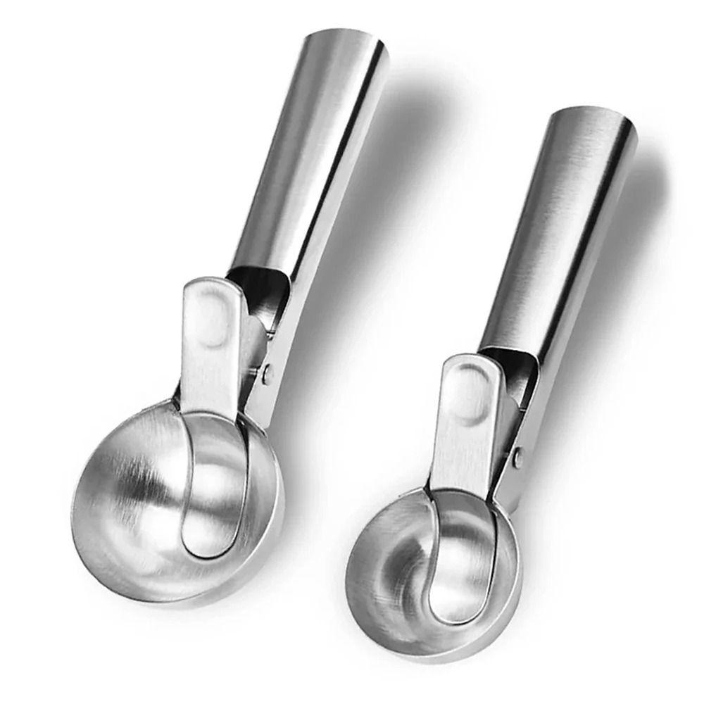 1Pcs Durable Stainless Steel Scooping Spoon Rebound Multi-Function Ice Cream Spoon Creative Snowball Maker Home Kitchen Tools