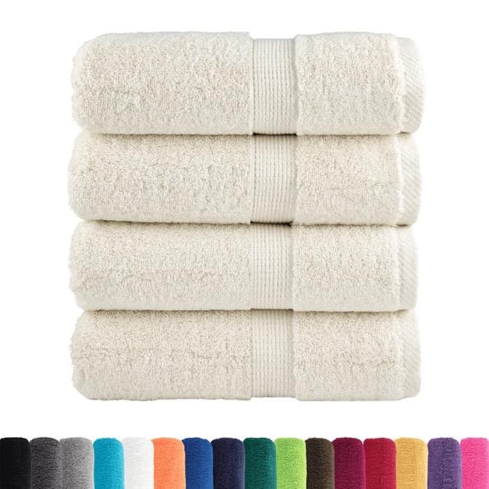 VidaXL Premium Face Cloths SOLUND 4 Pieces Cream 30 X 30 Cm 600 G/m² 137468
