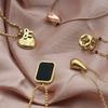 Light Luxury Design Square Necklace Women'S Collarbone Chain Fashionable Versatile Autumn And Winter Sweater Chain