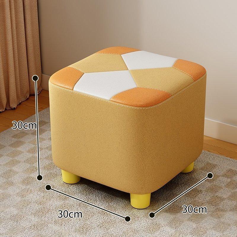 Wooden Waterproof Square Living Room Stools Colorful Creative Design Soft Bedroom Ottoman Simple Cute Modern Home Furniture