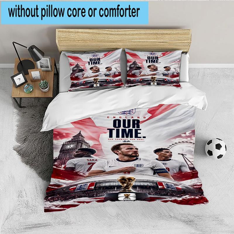 3PCS Football Player Kane  Bedding set,Ideal for1pc Duvet Cover And 2pcs Pillowcases Perfect for Christmas gift,Ideal for Bedroom, Dormitory