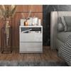 Nightstand White Gloss Nightstand 40cm 2S Shelf Loft Bedroom Furniture