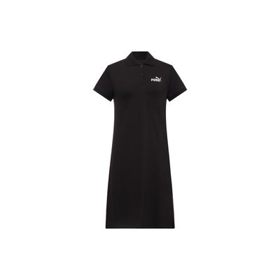 American Retro Logo Print Casual Sports Polo Dress Women Dress Black 676691-01