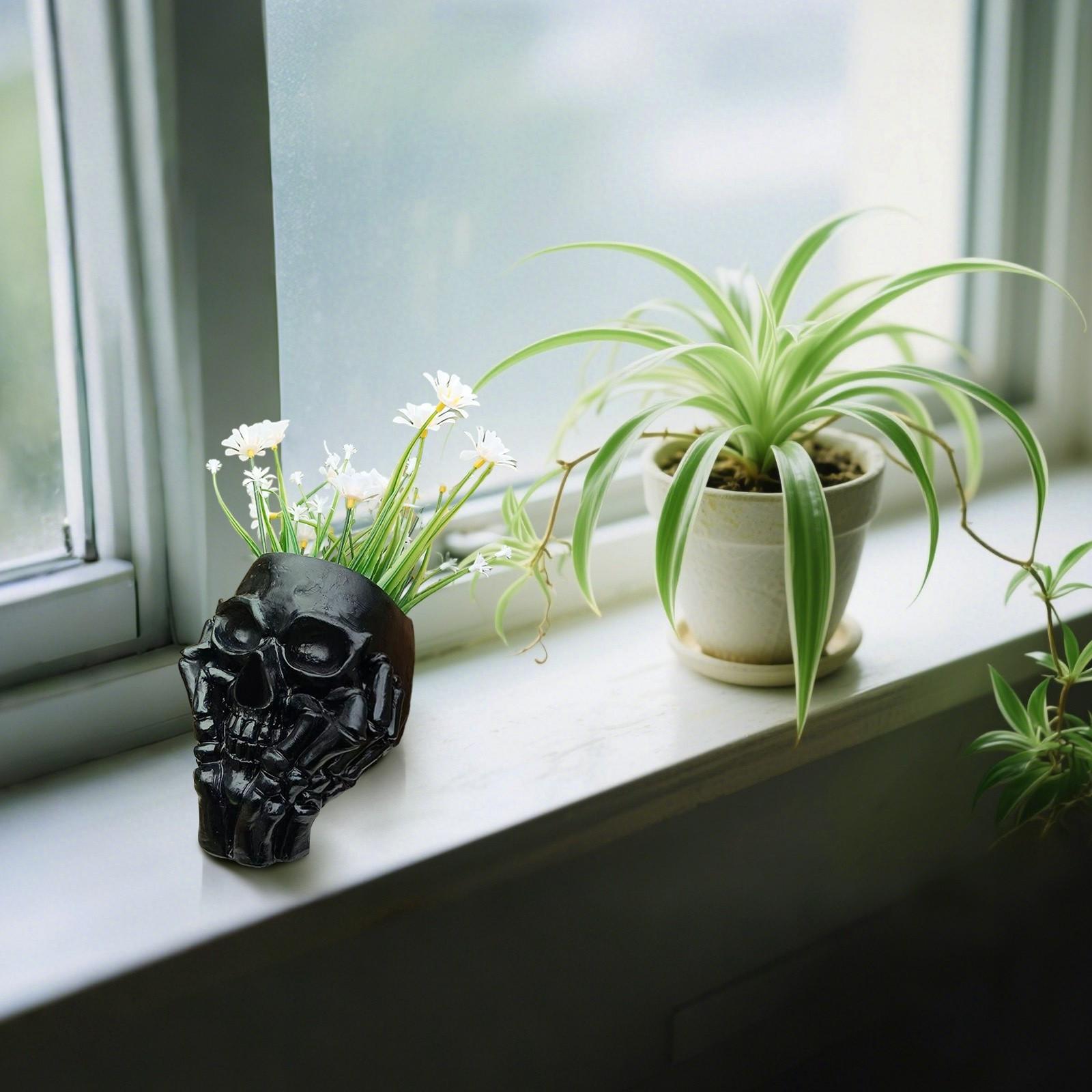 

Жуткие цветочные горшки, Подходящие для комнатных и уличных растений, Уникальные современные готические вазы One Size чёрный